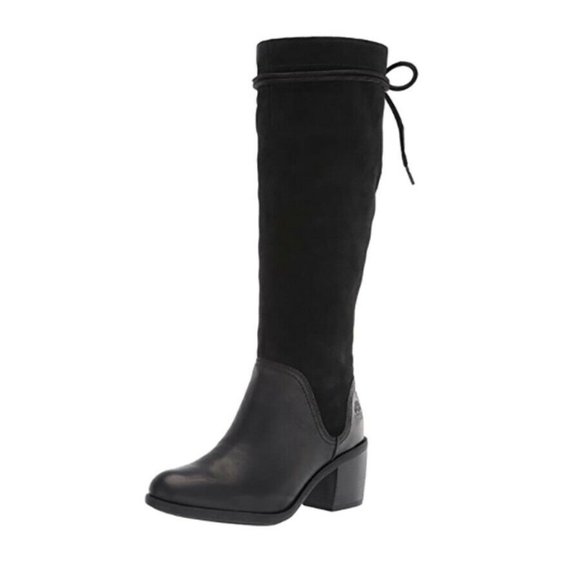 Timberland Women's Tall Slouch Leather Knee High BlackBootsA1Z4TALL SIZES